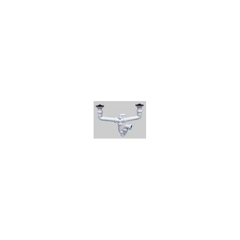 Sifon doble curvo c/valvulas jimtem s-49 1 1/2 extensible horizontal lavavajillas