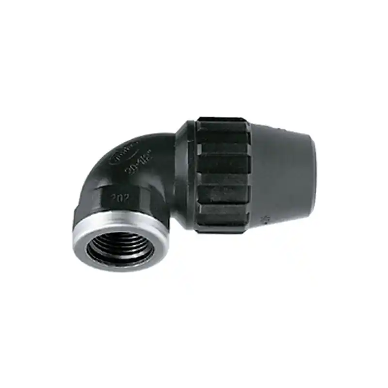 Enlace acodado 90 rosca hembra pe 20 - 1/2