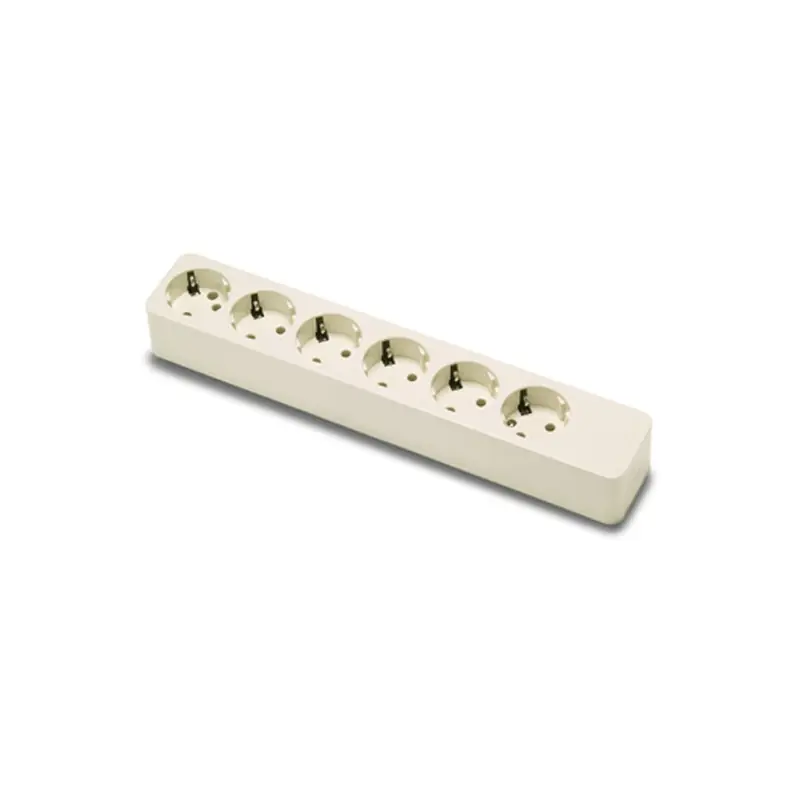 Base enchufe 6 tomas bipolar 10-16a 250v toma de tierra lateral