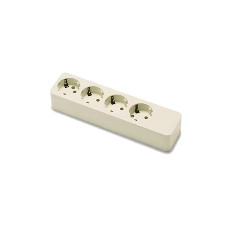 Base enchufe 4 tomas bipolar 10-16a 250v toma de tierra lateral