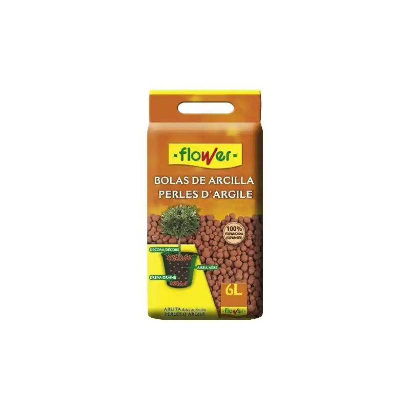 Bolas de arcilla expandida flower 6l - Abono