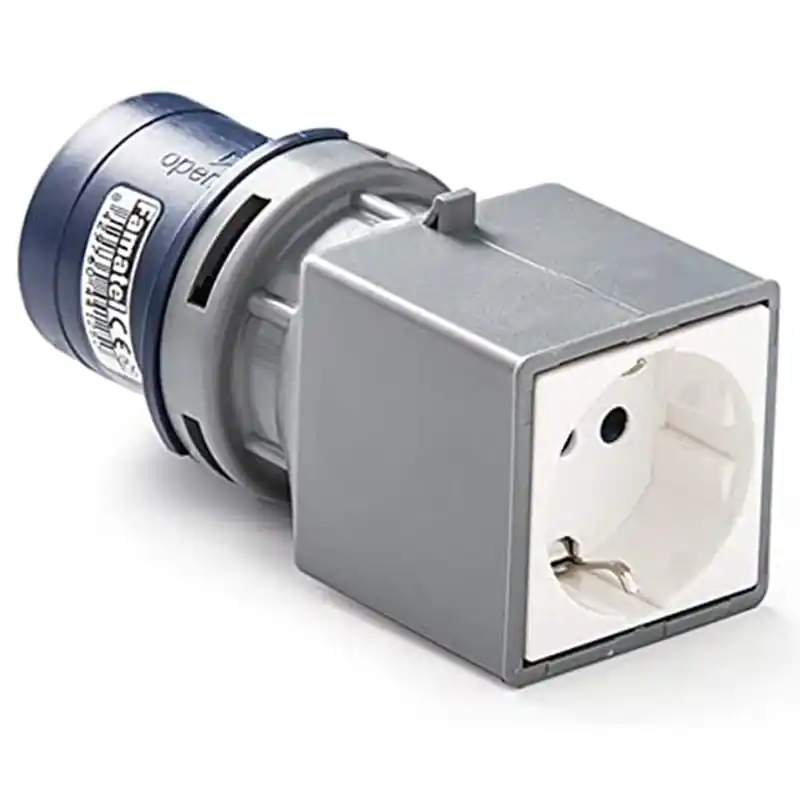 Adaptador industrial famatel ip44 2p mas t base 2p - Ladrón enchufe