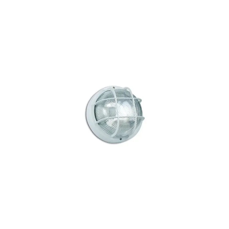 Aplique redondo con rejilla famatel blanco - Apliques de exterior