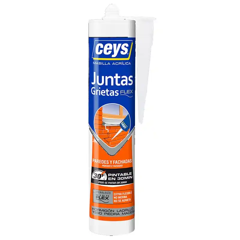 Masilla acrilica ceys sellador juntas y grietas flex 280ml blanco 6081 - Aguaplast
