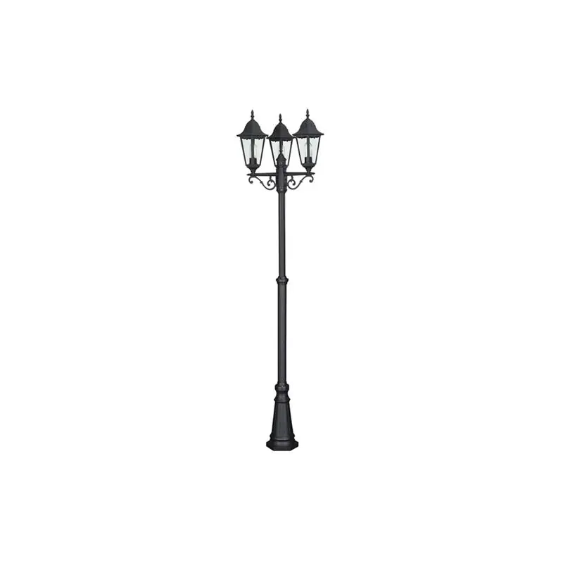 Farola aluminio luxform 3 focos orlando negro - Farolas