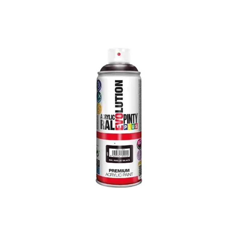 Pintura spray acrilica pintyplus evolution 520cc negro brillo 400ml ral 9005 - Pintura en spray