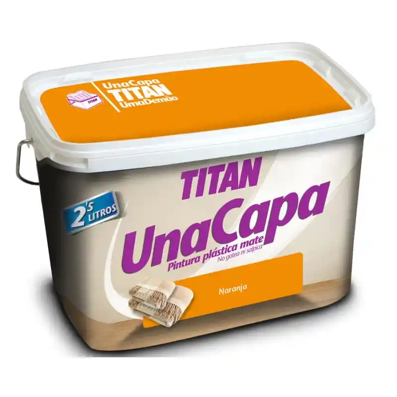 Pintura plastica titan 2,5 l monocapa naranja - Pintura plastica interior