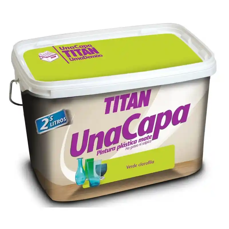 Pintura plastica titan 2,5 l monocapa verde claro - Pintura plastica interior