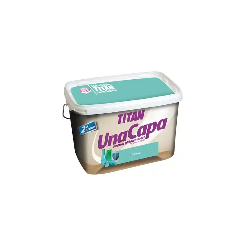 Pintura plastica titan 2,5 l monocapa turquesa - Pintura plastica interior