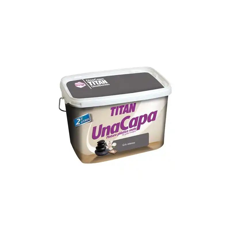 Pintura plastica titan 2,5 l monocapa gris intenso - Pintura plastica interior