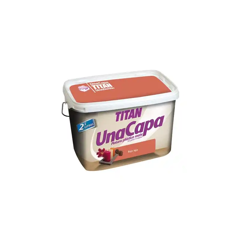 Pintura plastica titan 2,5 l monocapa rojo teja - Pintura plastica interior