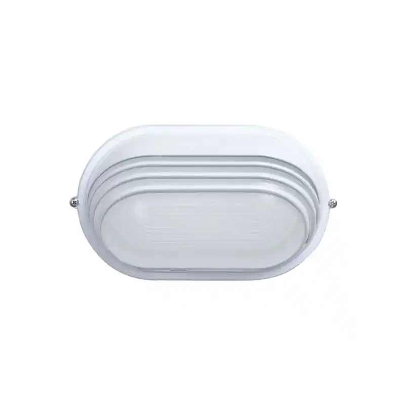 Aplique oval aluminio y cristal simon brico blanco - Apliques de exterior