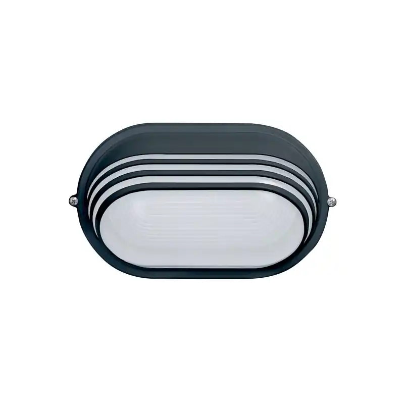 Aplique oval aluminio y cristal simon brico negro - Apliques de exterior