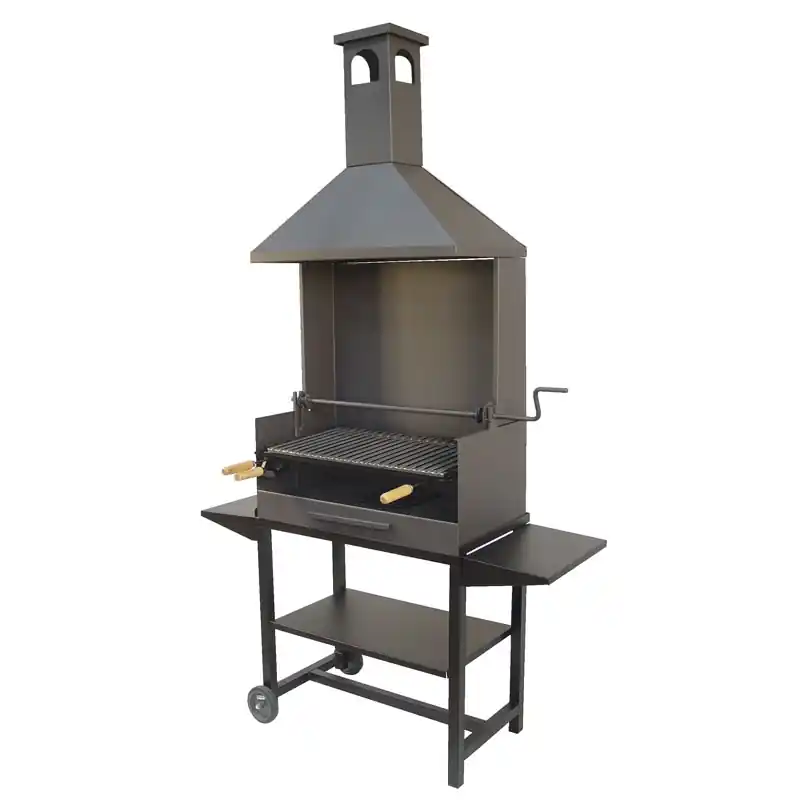 Barbacoa carbon con ruedas imex el zorro 71531 72x40x217 cm - Barbacoas de carbón