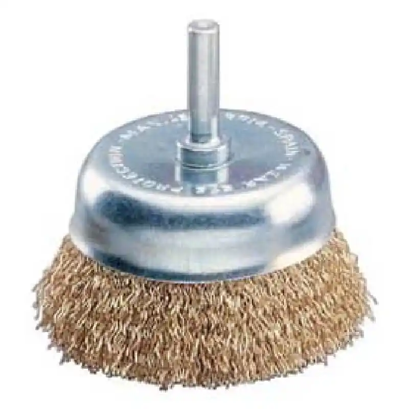 Cepillo taza jaz pua ondulada latonada espiga 1/4 75x0,30mm - Cepillos taza