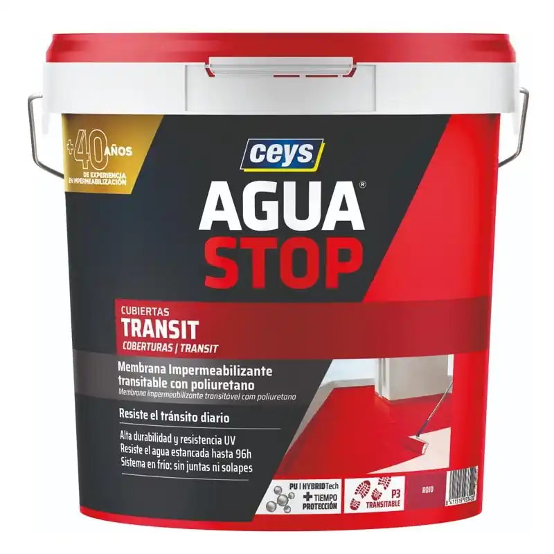 Impermeabilizante ceys aguastop transit 20kg rojo - Impermeabilizante exterior