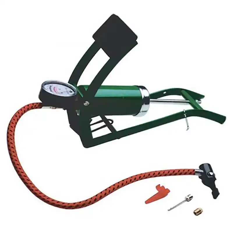 Bomba de aire salki simple piston pedal + boquillas - Accesorios para coche
