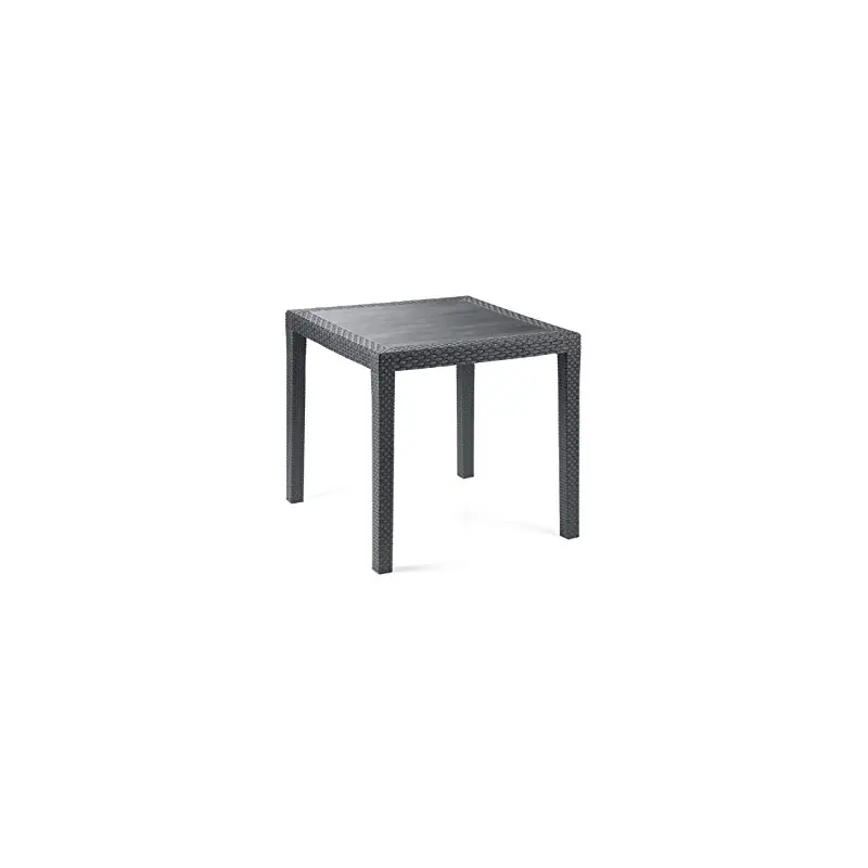 Mesa jardin cuadrada 80 x 80 cm ratan king antracita - Mesas de jardín