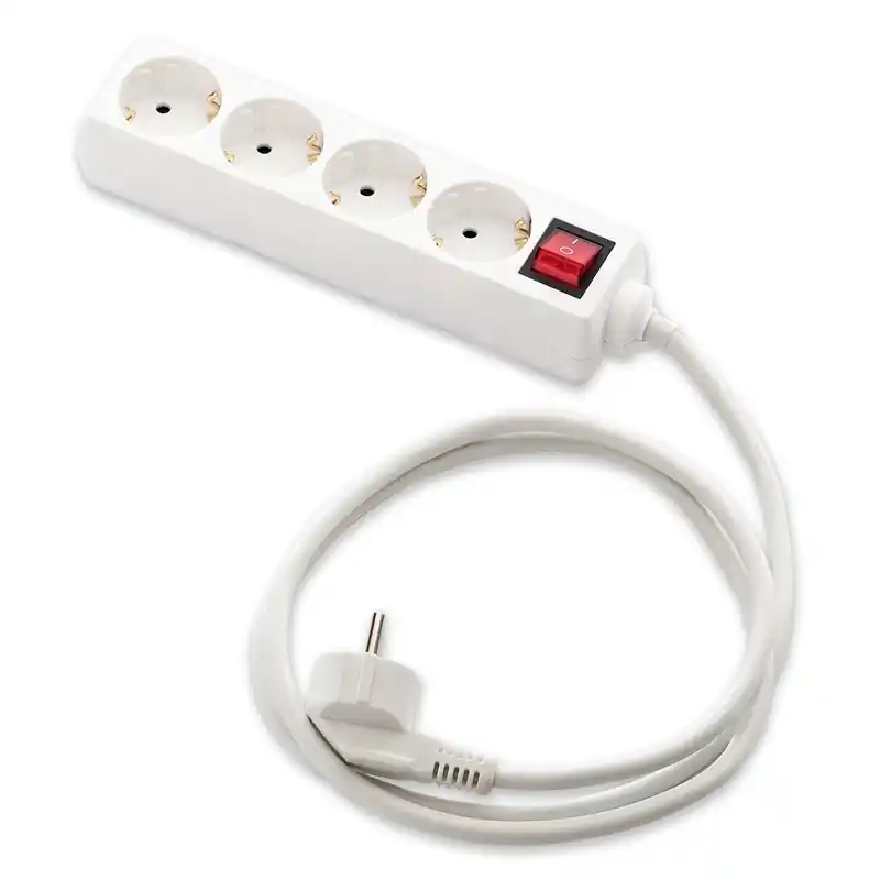 Base multiple eco con interruptor famatel blanco 4 tomas 1,5m - Regletas de enchufes