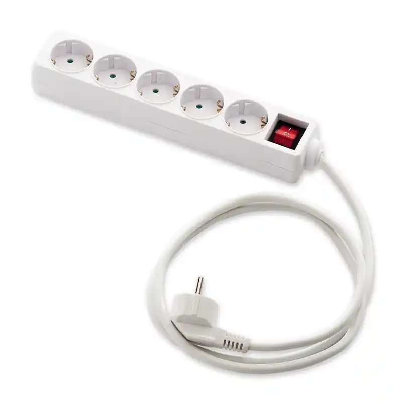 Base multiple eco con interruptor famatel blanco 5 tomas 1,5m - Regletas de enchufes