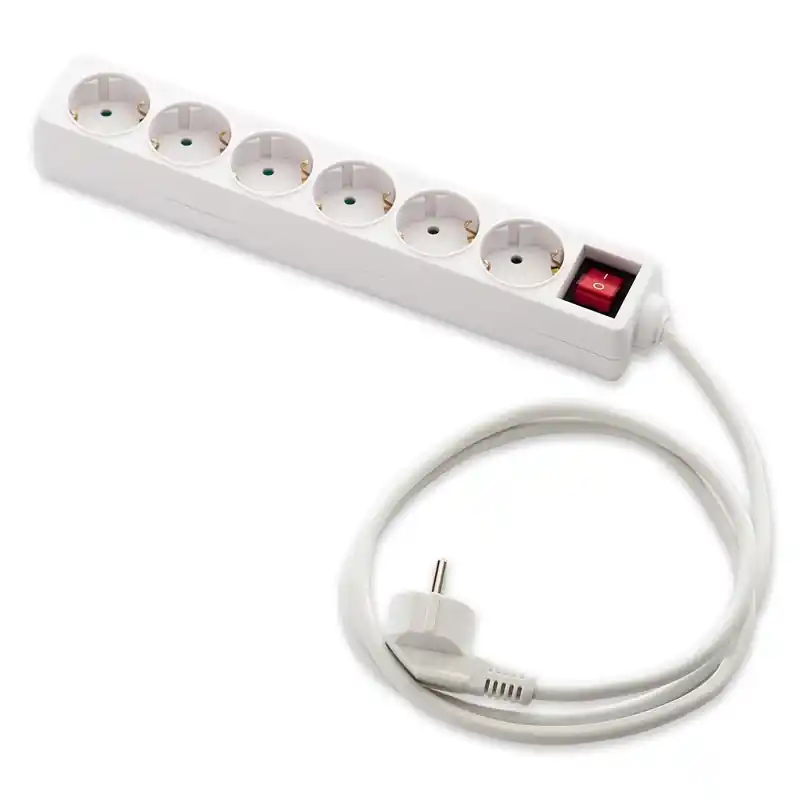 Base multiple eco con interruptor famatel blanco 6 tomas 1,5m - Regletas de enchufes