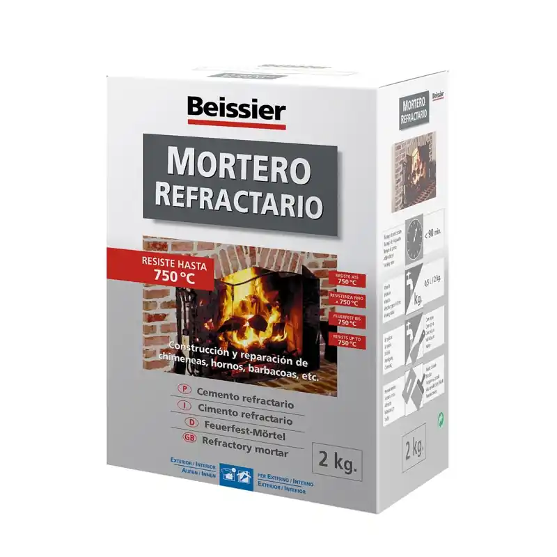 Mortero refractario en polvo beissier 2 kg - Cemento