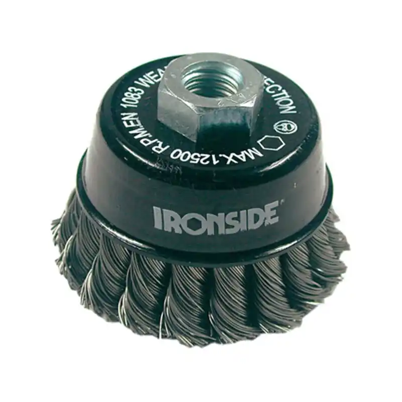 Cepillo taza acero trenzado ironside para taladro ø 100 m14 - Cepillos taza