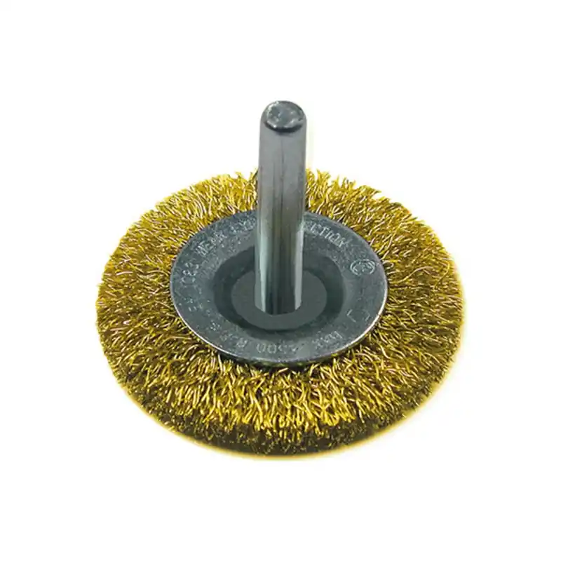 Cepillo disco latonado ironside para taladro ø 75 espiga 6 mm - Cepillos taza