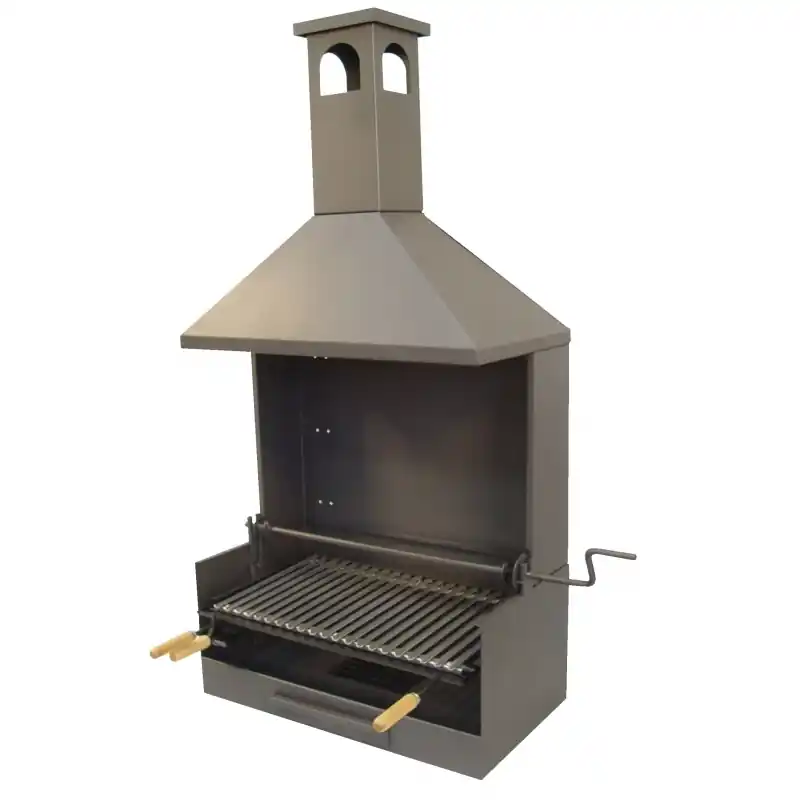 Cajon barbacoa 150x61x40 cm con chimenea y parrilla imex el zorro - Cajón para barbacoa