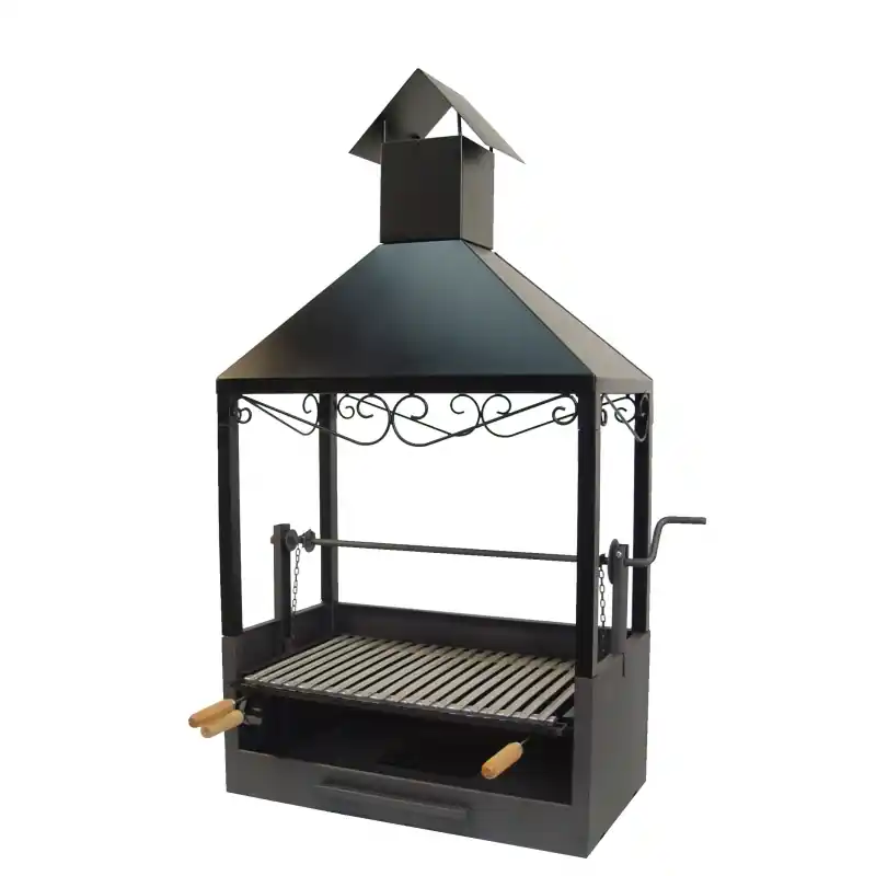 Cajon barbacoa 139x73x40 cm con chimenea imex el zorro parrilla inox 71507 - Cajón para barbacoa