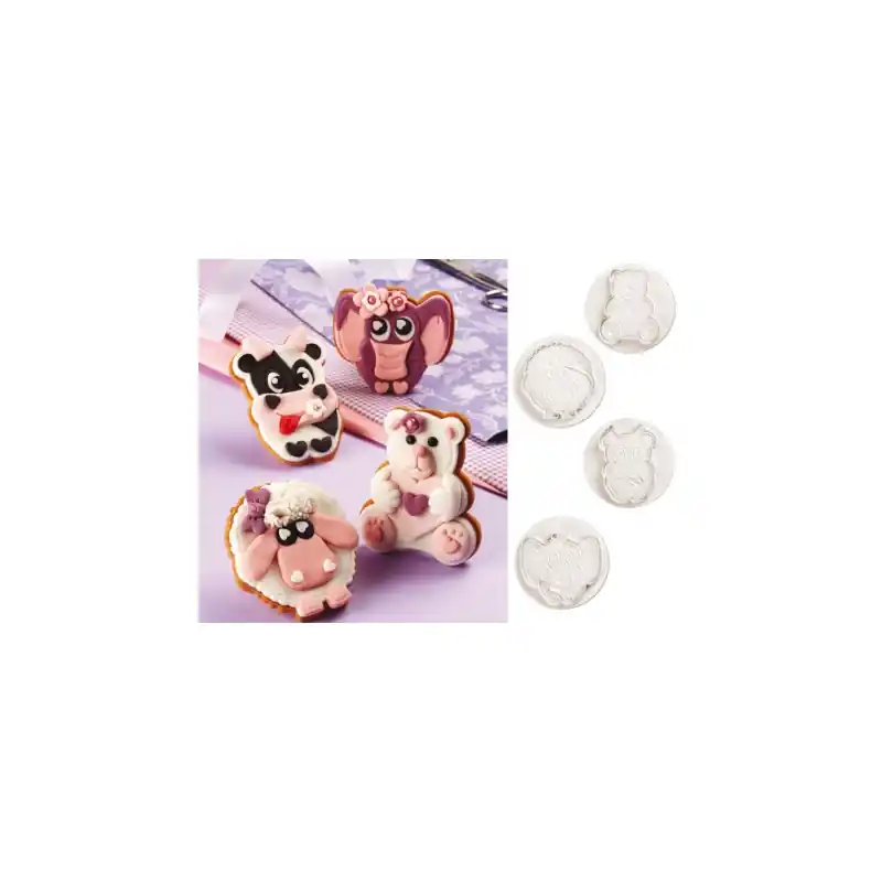 Cortador de galletas con expulsor set animales - Cortapastas