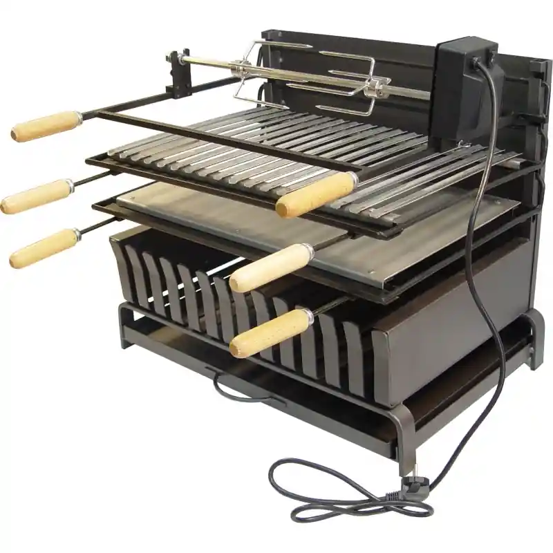 Cajon parrilla 70x40x50 cm con plancha y asador 71551 - Cajón para barbacoa