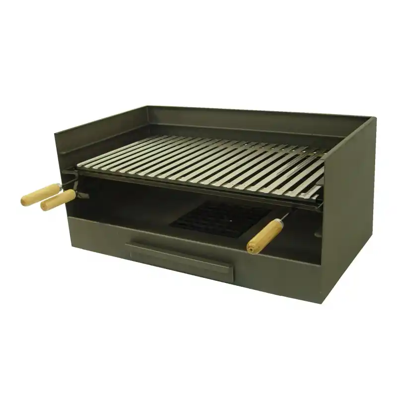 Cajon con parrilla inox 50x40x32 cm 71514 - Cajón para barbacoa