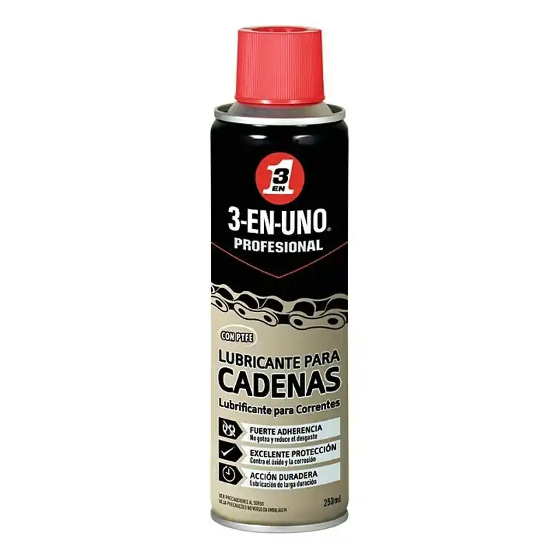 Lubricante cadenas 3 en 1 spray 250 ml - Aceites lubricantes