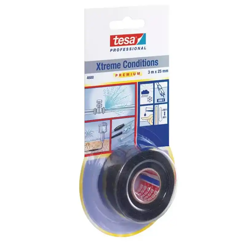 Cinta silicona autosoldable tesa 4600 xtreme conditions 3mx25mm negro - Cinta americana