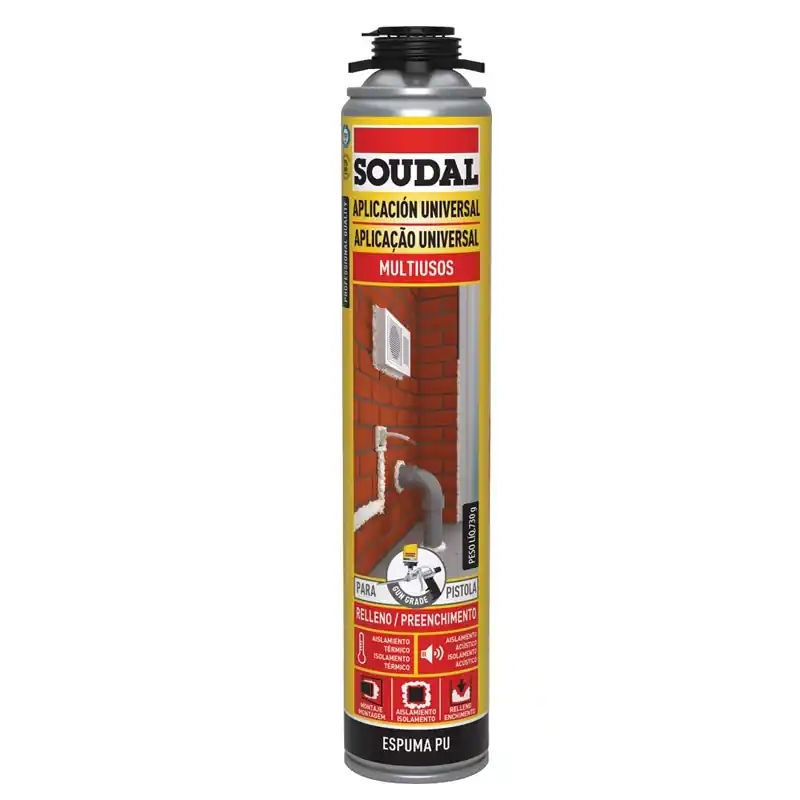 Espuma poliuretano soudal pistola 750 ml - Espuma de poliuretano