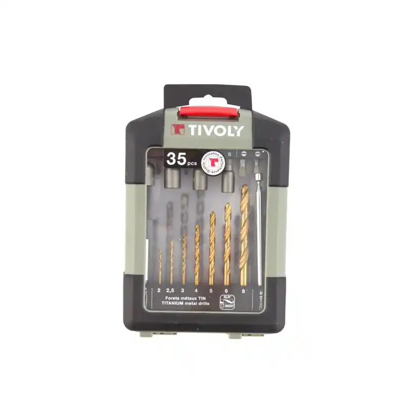 Juego de brocas y puntas tivoli 35 piezas