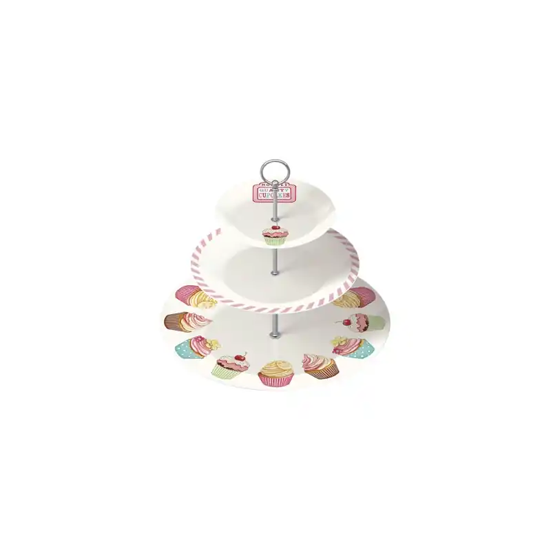 Bandeja 3 pisos decorada para cupcakes - Bandejas