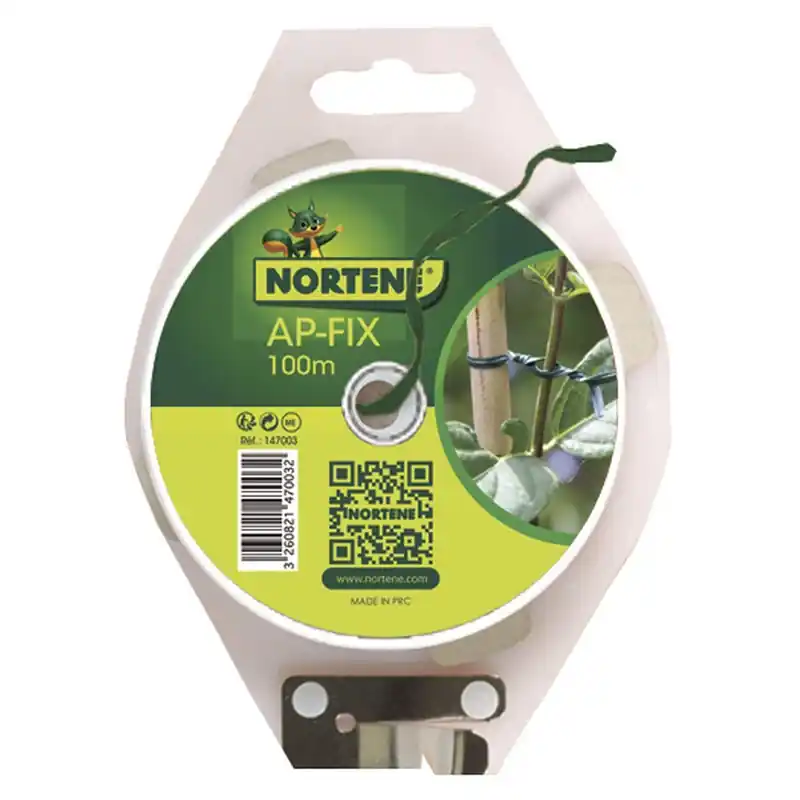 Tira plastica con alambre nortene apfix 100m verde - Decoración jardín