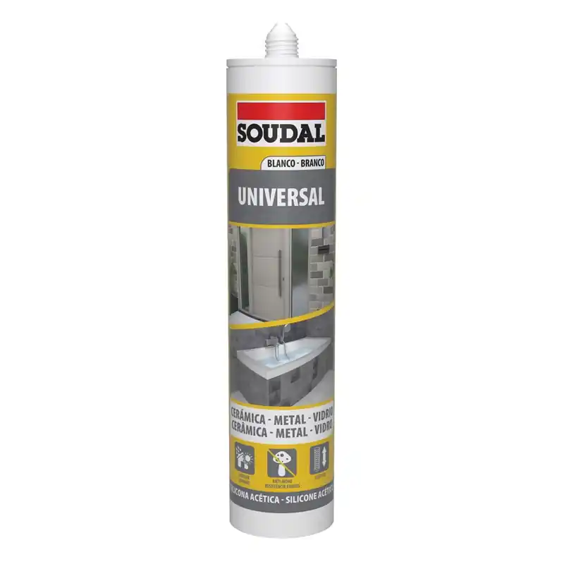 Silicona soudal universal blanca 280 ml - Siliconas y masillas