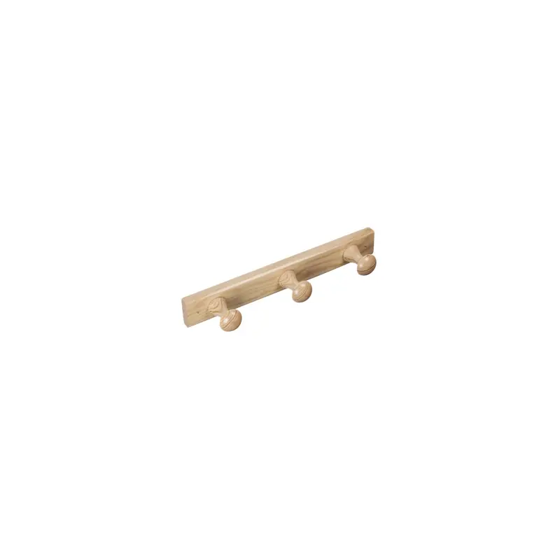 Colgador madera 3 perchas pino crudo 9903pcv - Percheros de pared