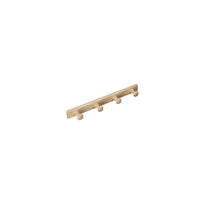 Colgador madera 4 perchas pino crudo 9904pcv - Percheros de pared