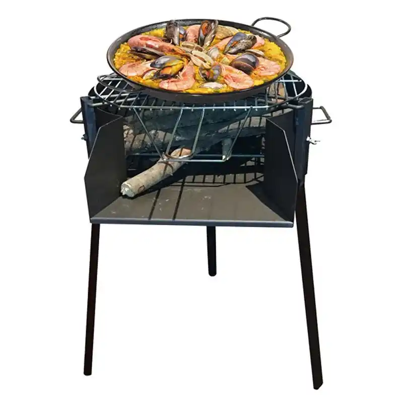 Barbacoa carbon y leÑa imex el zorro 60 x 75 cm con soporte paellero - Barbacoas de carbón