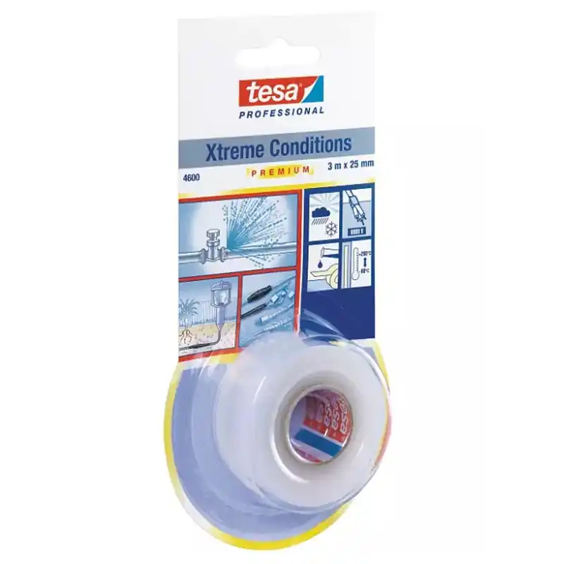 Cinta silicona autosoldable tesa 4600 xtreme conditions 3mx25mm transparente - Cinta americana