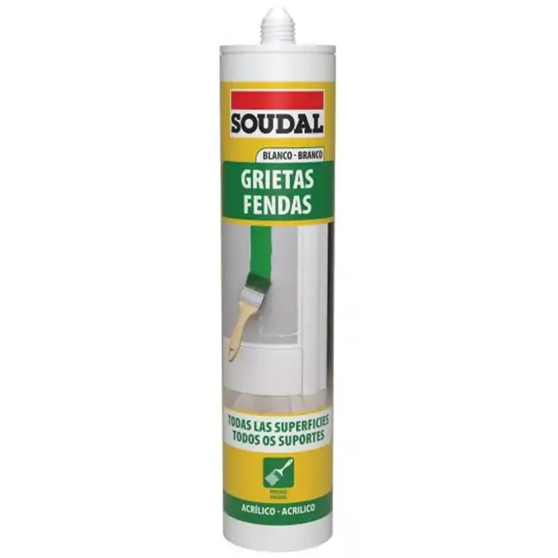 Sellador acrilico soudal grietas 290ml blanco - Siliconas y masillas