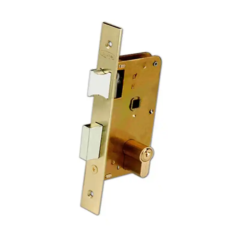 Cerradura ezcurra 3100 golpe y llave entrada 40mm latonada embutir - Cerraduras Ezcurra