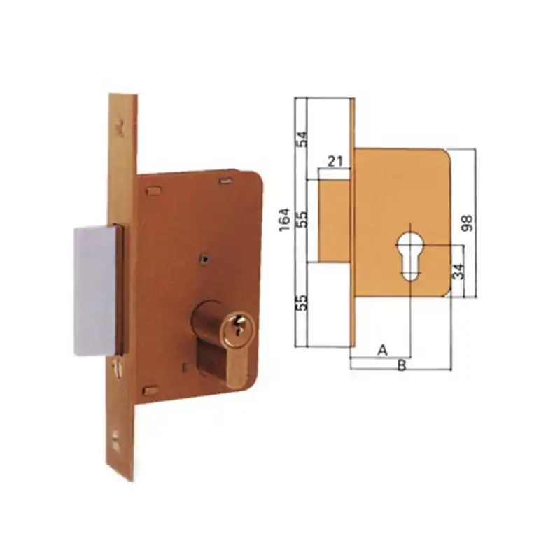Cerradura ezcurra 4200 solo llave entrada 35mm latonada embutir - Cerraduras Ezcurra