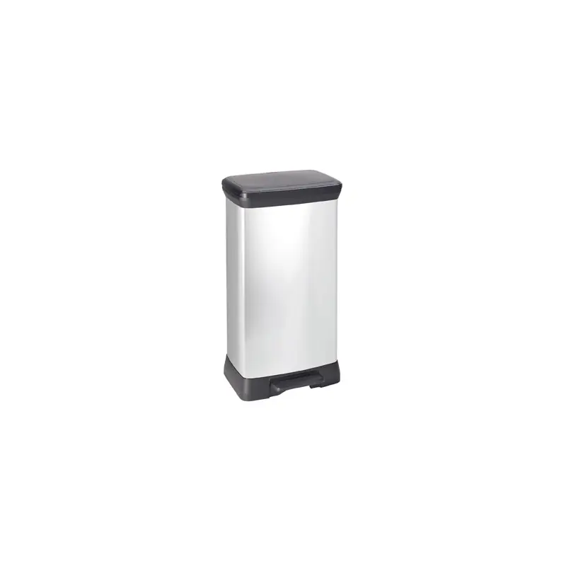 Cubo de basura curver decorado metal plata 50 l - Cubos de basura
