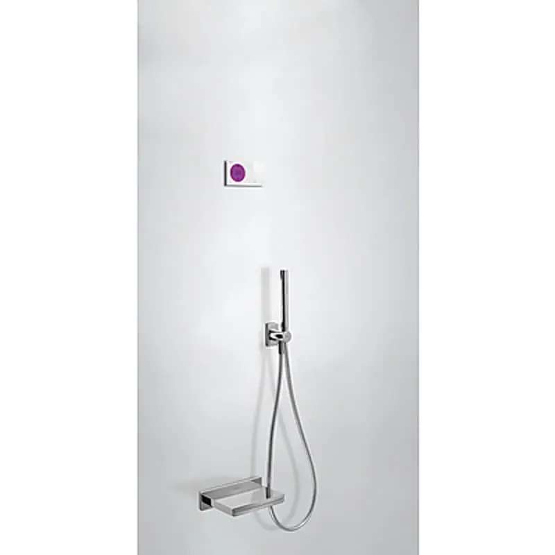Kit termostatica study tres electronico shower technology 2 vias para baÑera y ducha cromado 09286556 - Griferia Tres Study empotrado