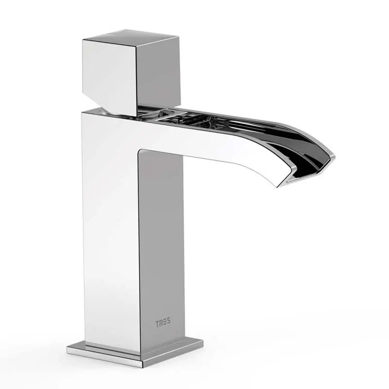 Monomando lavabo cuadro tres cascada 169mm cromo 00611002 - Grifería Cuadro Tres
